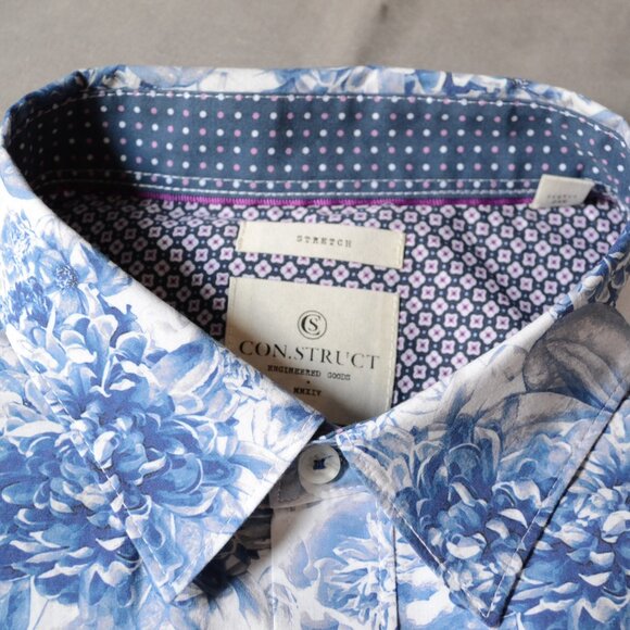 Con.Struct - Men's Floral - Cotton - Short Sleeve - Button Down Shirt - XXL - Picture 2 of 5